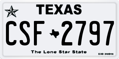 TX license plate CSF2797