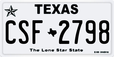 TX license plate CSF2798