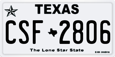 TX license plate CSF2806