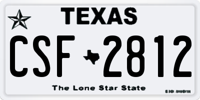 TX license plate CSF2812