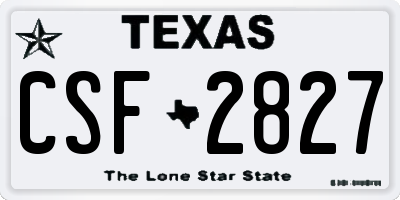 TX license plate CSF2827