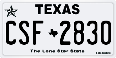 TX license plate CSF2830
