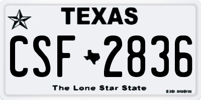 TX license plate CSF2836