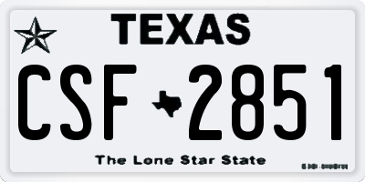 TX license plate CSF2851