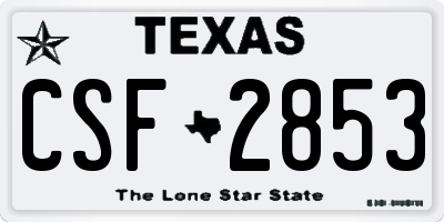 TX license plate CSF2853
