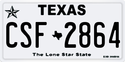 TX license plate CSF2864