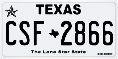 TX license plate CSF2866