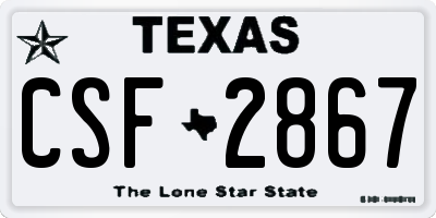 TX license plate CSF2867