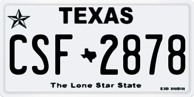 TX license plate CSF2878