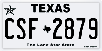 TX license plate CSF2879