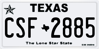 TX license plate CSF2885