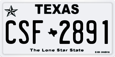 TX license plate CSF2891