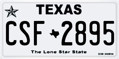 TX license plate CSF2895