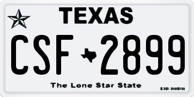 TX license plate CSF2899