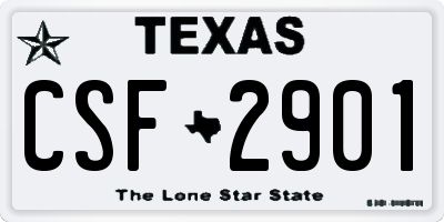 TX license plate CSF2901