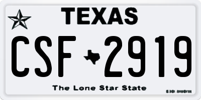 TX license plate CSF2919