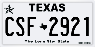 TX license plate CSF2921