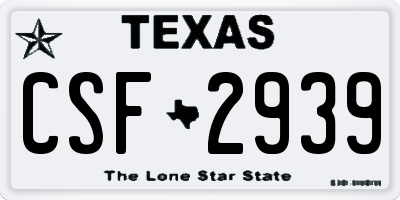 TX license plate CSF2939
