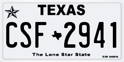 TX license plate CSF2941