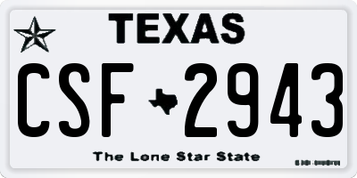 TX license plate CSF2943