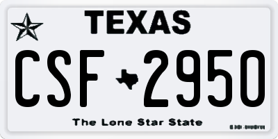 TX license plate CSF2950