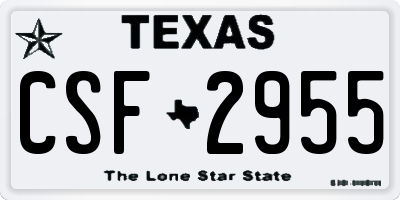 TX license plate CSF2955