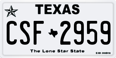 TX license plate CSF2959