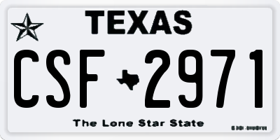 TX license plate CSF2971