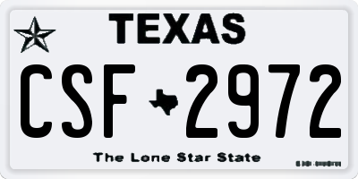 TX license plate CSF2972