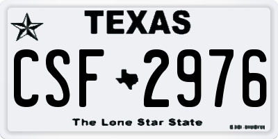 TX license plate CSF2976