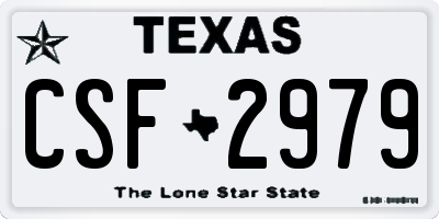 TX license plate CSF2979