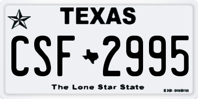 TX license plate CSF2995