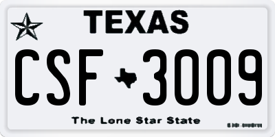 TX license plate CSF3009
