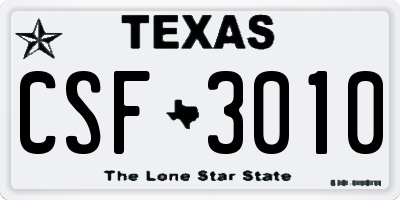 TX license plate CSF3010