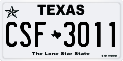TX license plate CSF3011
