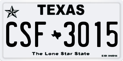 TX license plate CSF3015
