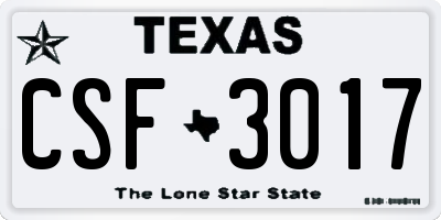 TX license plate CSF3017