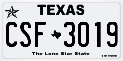 TX license plate CSF3019