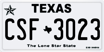TX license plate CSF3023