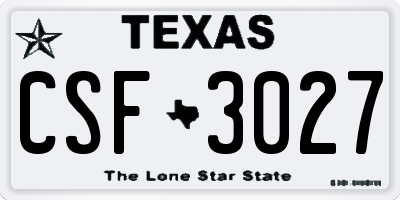 TX license plate CSF3027