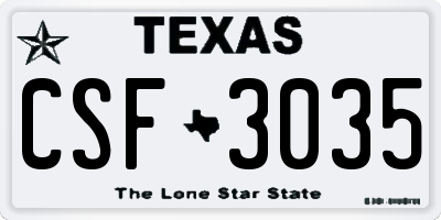TX license plate CSF3035