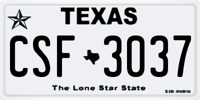 TX license plate CSF3037