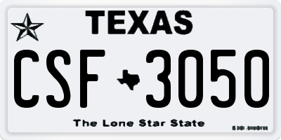TX license plate CSF3050