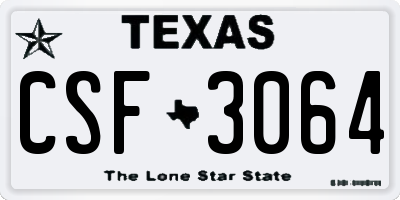 TX license plate CSF3064