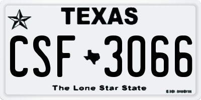 TX license plate CSF3066