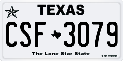 TX license plate CSF3079