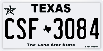 TX license plate CSF3084