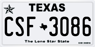 TX license plate CSF3086