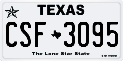 TX license plate CSF3095
