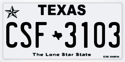 TX license plate CSF3103